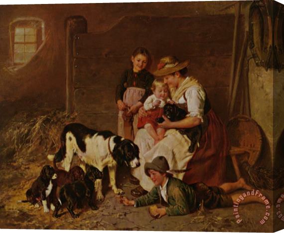 Adolf Eberle New Puppies Stretched Canvas Print / Canvas Art