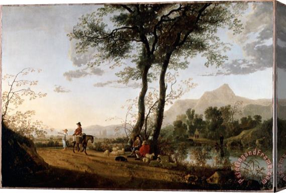 Aelbert Cuyp A Road Near a River Stretched Canvas Painting / Canvas Art