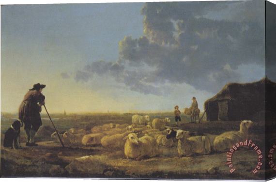 Aelbert Cuyp Flock of Sheep at Pasture Stretched Canvas Print / Canvas Art