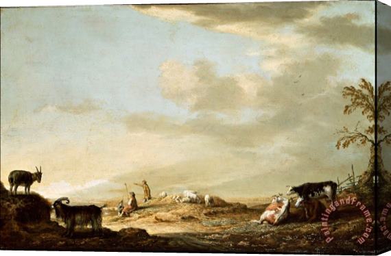 Aelbert Cuyp Landscape with Cattle And Figures Stretched Canvas Print / Canvas Art