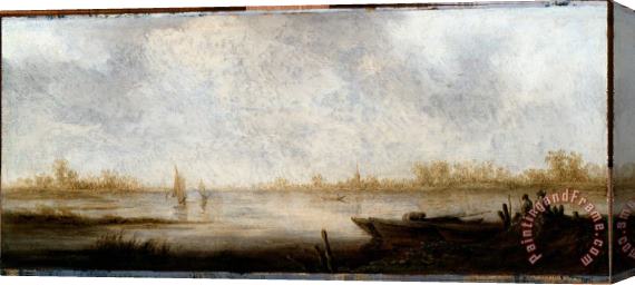 Aelbert Cuyp River Landscape Stretched Canvas Painting / Canvas Art