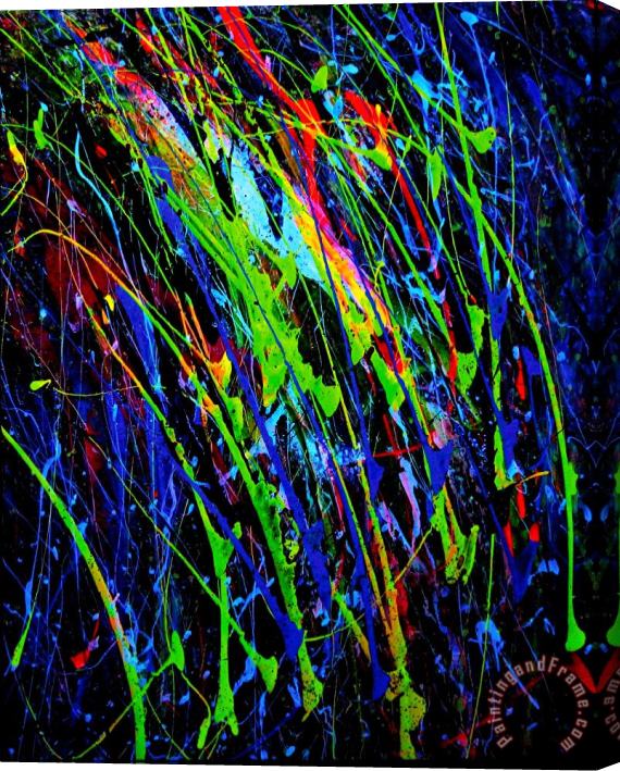 Agris Rautins Neonpainting 1-black light Stretched Canvas Painting / Canvas Art