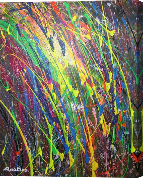 Agris Rautins Neonpainting 1-white light Stretched Canvas Print / Canvas Art