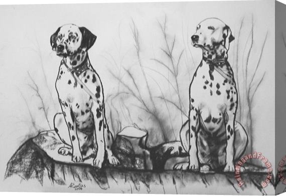 Agris Rautins Two dogs Stretched Canvas Painting / Canvas Art