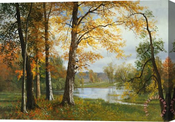 Albert Bierstadt A Quiet Lake Stretched Canvas Painting / Canvas Art