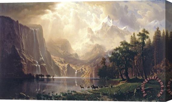 Albert Bierstadt Among The Sierra Nevada Mountains California Stretched Canvas Painting / Canvas Art