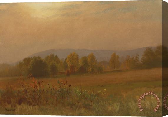 Albert Bierstadt Autumn Landscape New England Stretched Canvas Print / Canvas Art