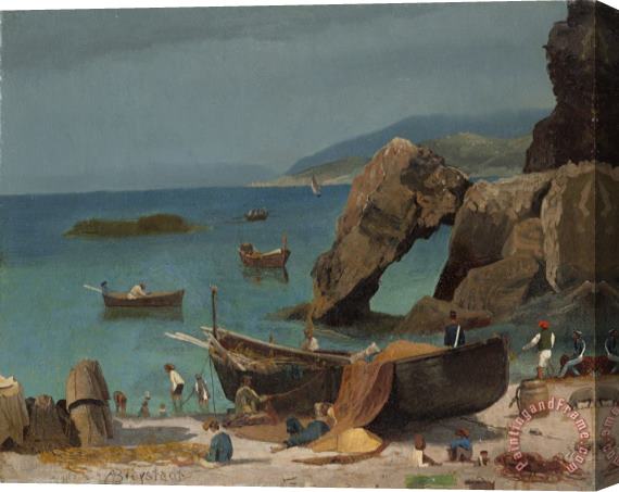 Albert Bierstadt Capri Beach, C. 1857 Stretched Canvas Painting / Canvas Art