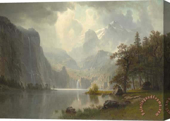 Albert Bierstadt In The Mountains Stretched Canvas Print / Canvas Art