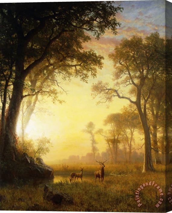 Albert Bierstadt Light In The Forest Stretched Canvas Print / Canvas Art