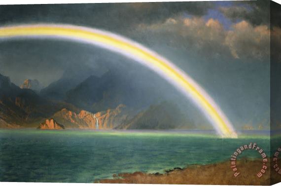 Albert Bierstadt Rainbow Over Jenny Lake Wyoming Stretched Canvas Painting / Canvas Art