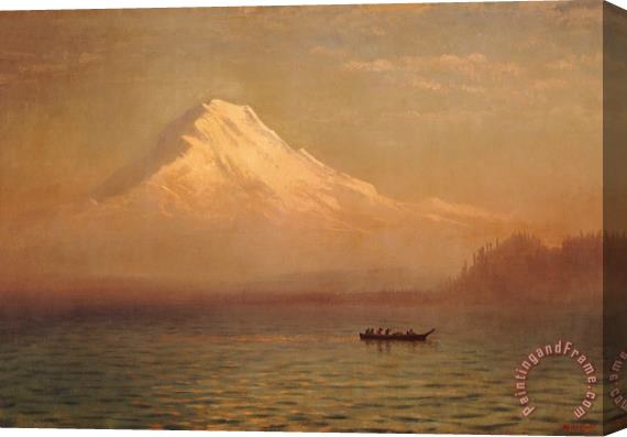 Albert Bierstadt Sunrise on Mount Tacoma Stretched Canvas Painting / Canvas Art