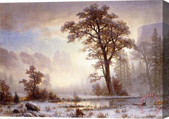 Albert Bierstadt Valley Of The Yosemite Snow Fall Stretched Canvas Print / Canvas Art
