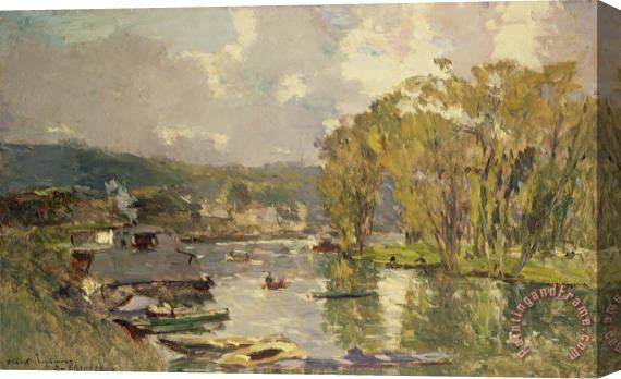 Albert-Charles Lebourg Along The Seine At Meudon Stretched Canvas Print / Canvas Art