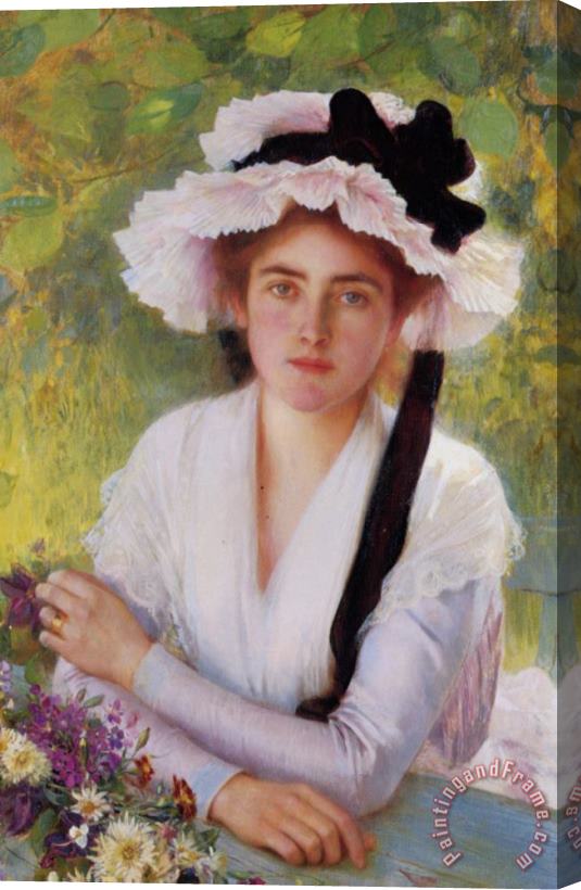 Albert Lynch In The Garden Stretched Canvas Painting / Canvas Art