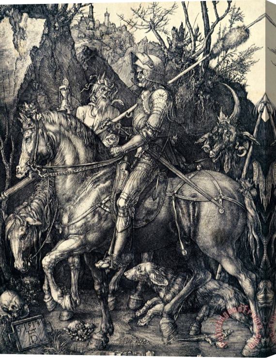 Albrecht Durer Knight Death And The Devil Stretched Canvas Print / Canvas Art