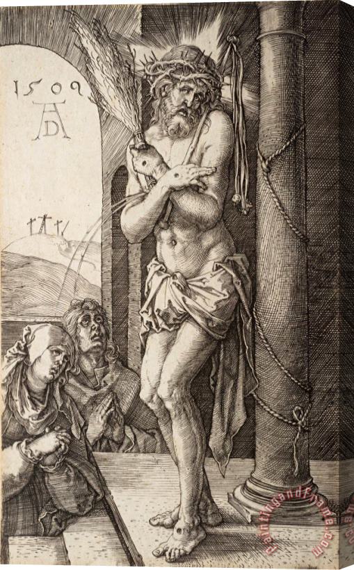 Albrecht Durer The Man of Sorrows by The Column with The Virgin And St. John, From The Engraved Passion Stretched Canvas Print / Canvas Art