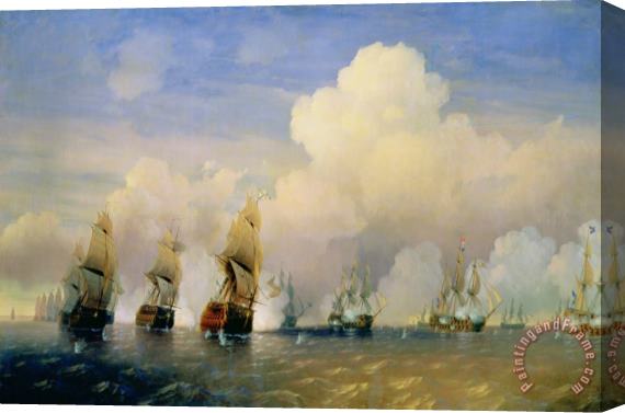 Aleksei Petrovich Bogolyubov The Russo Swedish Sea War near Kronstadt in 1790 Stretched Canvas Print / Canvas Art