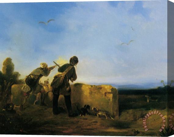 Alexandre Gabriel Decamps Snipe Shooting Stretched Canvas Painting / Canvas Art