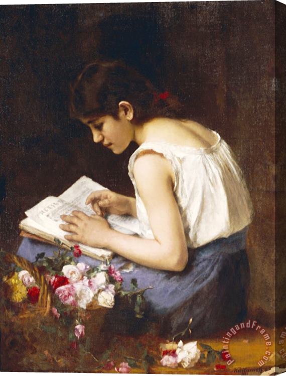 Alexej Alexejewitsch Charlamoff A Girl Reading Stretched Canvas Print / Canvas Art