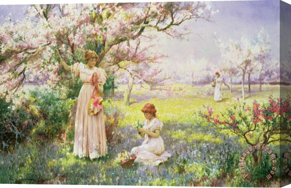 Alfred Augustus I Glendenning Spring Picking Flowers Stretched Canvas Print / Canvas Art