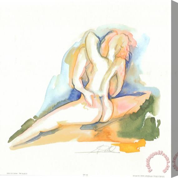 alfred gockel Nudes Iv Stretched Canvas Print / Canvas Art