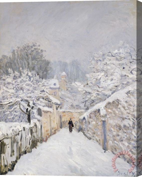 Alfred Sisley Snow at Louveciennes Stretched Canvas Painting / Canvas Art