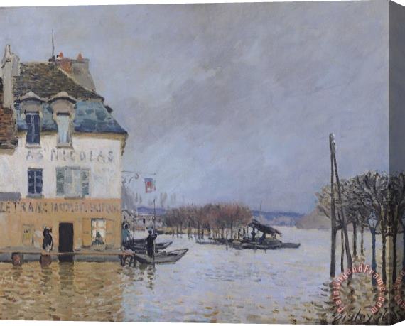 Alfred Sisley The Flood at Port Marly Stretched Canvas Print / Canvas Art