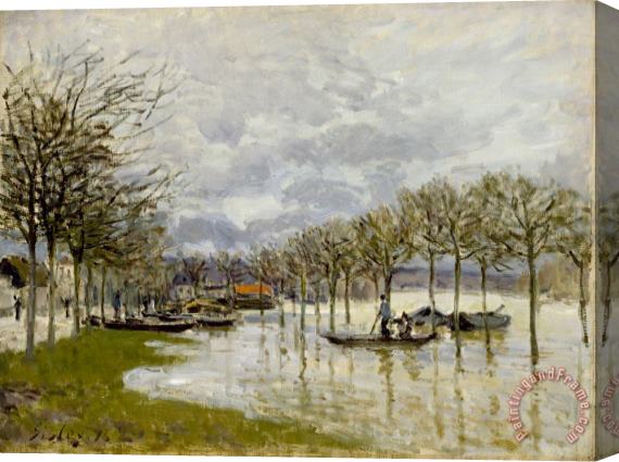 Alfred Sisley The Flood on The Road to Saint Germain Stretched Canvas Painting / Canvas Art