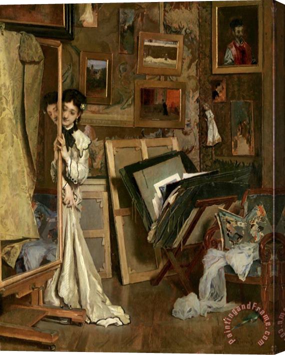 Alfred Stevens The Psyche (my Studio) Stretched Canvas Print / Canvas Art