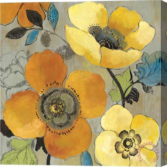 Allison Pearce Yellow And Orange Poppies I Stretched Canvas Print / Canvas Art