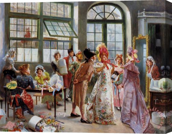 Alonso Perez Ladies at The Milliners Stretched Canvas Print / Canvas Art
