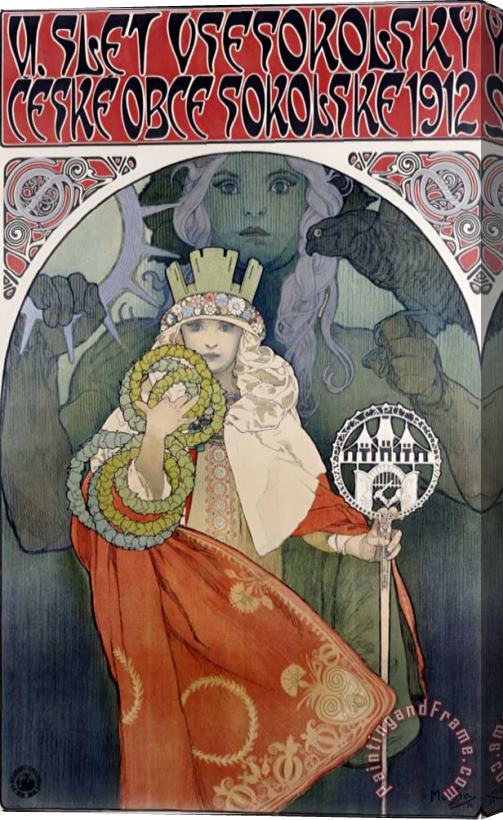 Alphonse Marie Mucha Czech Slet 1912 Stretched Canvas Painting / Canvas Art