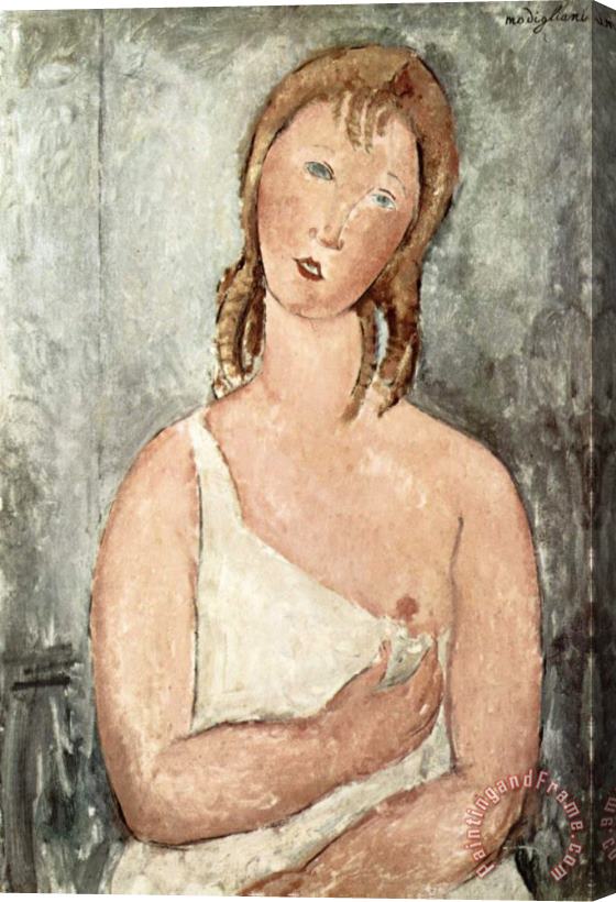 Amedeo Modigliani Girl in The Shirt (red Haired Girl), 1918 Stretched Canvas Print / Canvas Art