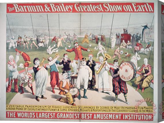 American School Poster advertising the Barnum and Bailey Greatest Show on Earth Stretched Canvas Painting / Canvas Art