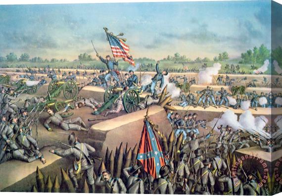 American School The Fall of Petersburg to the Union Army 2nd April 1965 Stretched Canvas Print / Canvas Art