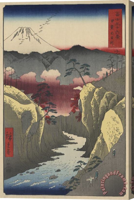 Ando Hiroshige Inume Pass in Kai Province Stretched Canvas Painting / Canvas Art
