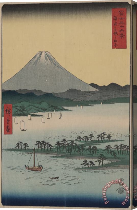 Ando Hiroshige Pine Beach at Miho in Suruga Stretched Canvas Print / Canvas Art