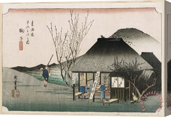 Ando Hiroshige The Famous Teahouse at Mariko Stretched Canvas Print / Canvas Art