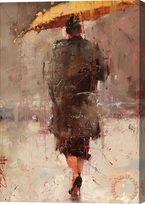 Andre Kohn Yellow Stretched Canvas Painting / Canvas Art