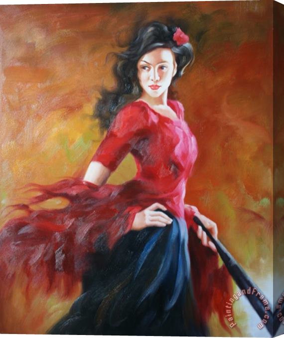 Andrew Atroshenko Fan Dancer 2 Stretched Canvas Painting / Canvas Art
