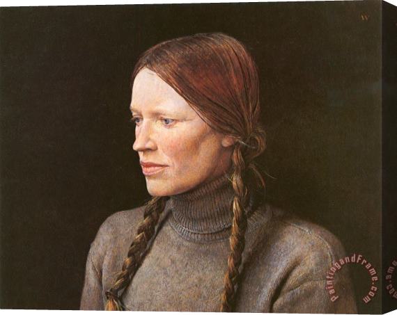 andrew wyeth Braids, 1979 Stretched Canvas Painting / Canvas Art