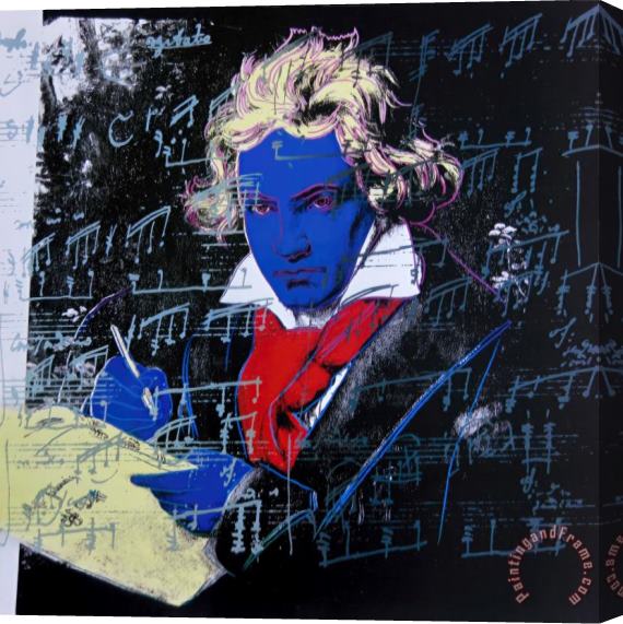 Andy Warhol Beethoven C 1987 Blue Face Stretched Canvas Painting / Canvas Art