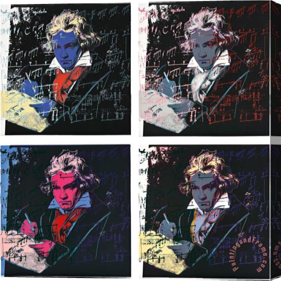 Andy Warhol Beethoven X 4 Stretched Canvas Print / Canvas Art