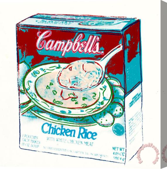 Andy Warhol Campbell's Soup Box: Chicken Rice Stretched Canvas Painting / Canvas Art