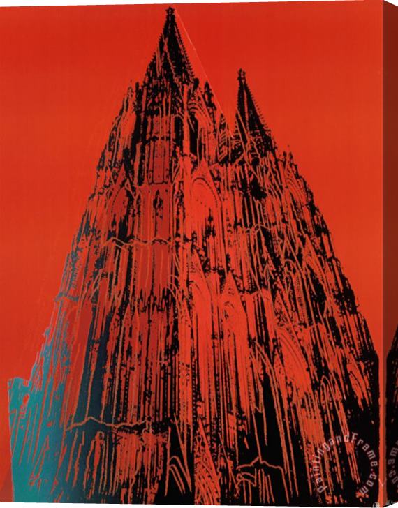 Andy Warhol Cologne Cathedral C 1985 Red Stretched Canvas Painting / Canvas Art