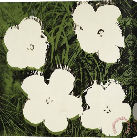 Andy Warhol Flowers C 1964 White Stretched Canvas Print / Canvas Art