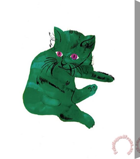 Andy Warhol Green Cat C 1956 Stretched Canvas Print / Canvas Art