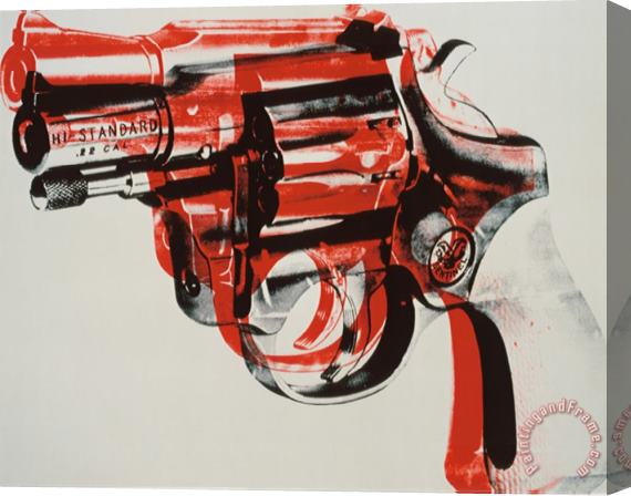 Andy Warhol Gun C 1981 82 Black And Red on White Stretched Canvas Print / Canvas Art
