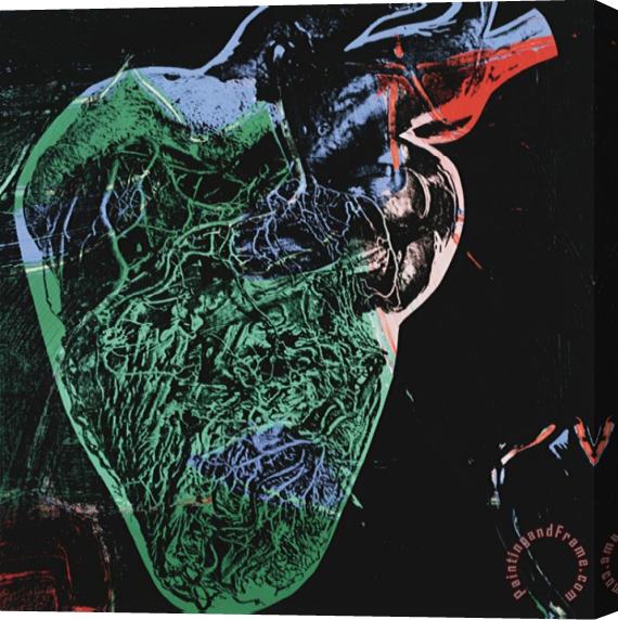 Andy Warhol Human Heart C 1979 Green Stretched Canvas Painting / Canvas Art